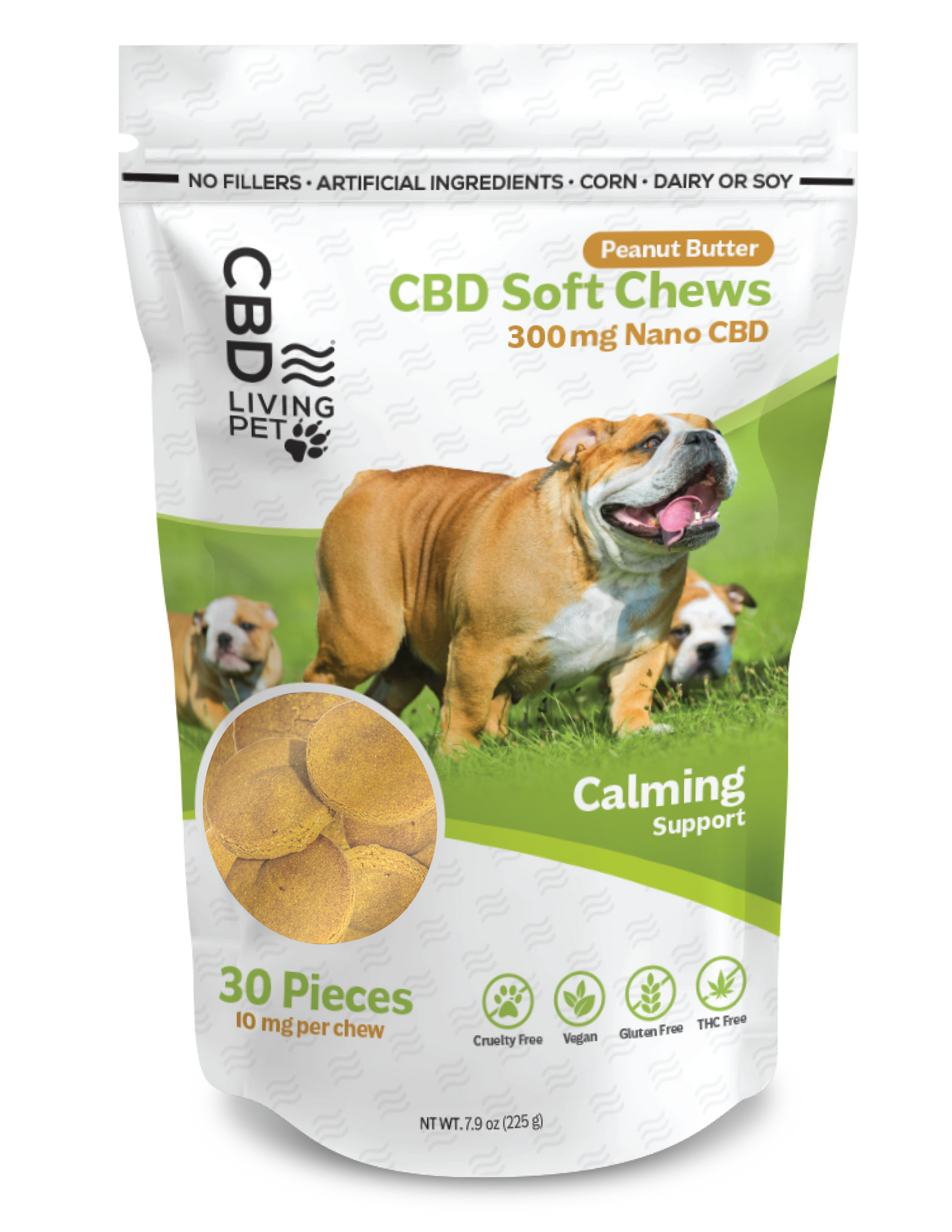 Dog Calming Peanut Butter Flavored Dog Chews (10 mg CBD)